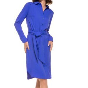 Coolibar Women’s UPF 50+ St. Kitts Shirt Dress • Medium • Baja Blue